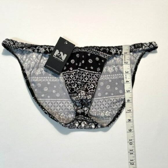 N2N Bodywear Size L Provence Micro Bikini - Black/White - Batik Design - Picture 4 of 13
